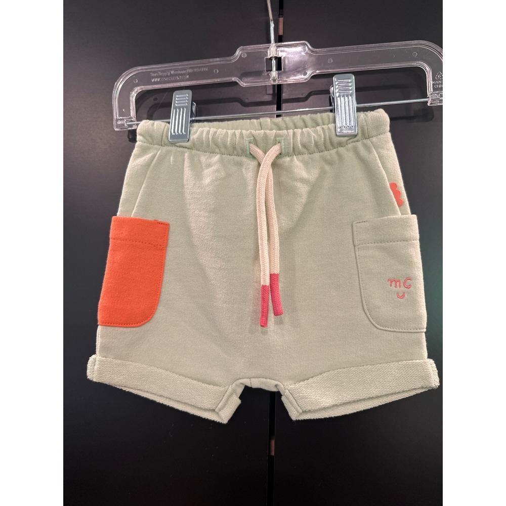 Mon Coeur Sea Foam Baby Shorts Reclaimed Cotton French Terry 6-12M S24-B4402-131
